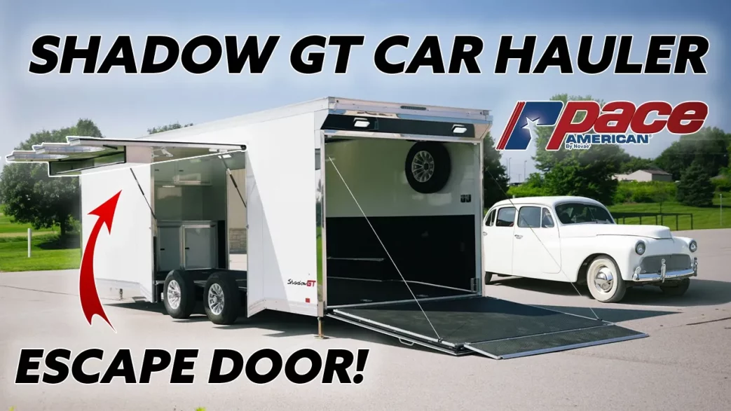 Pace American | Feature Video Callout | 2023 NATDA Show Trailer: Shadow GT Car Hauler Trailer | Pace American Trailers highlights in detail our Shadow GT Race Trailer. The Shadow GT Car Hauler is a premium, multipurpose widebody trailer.