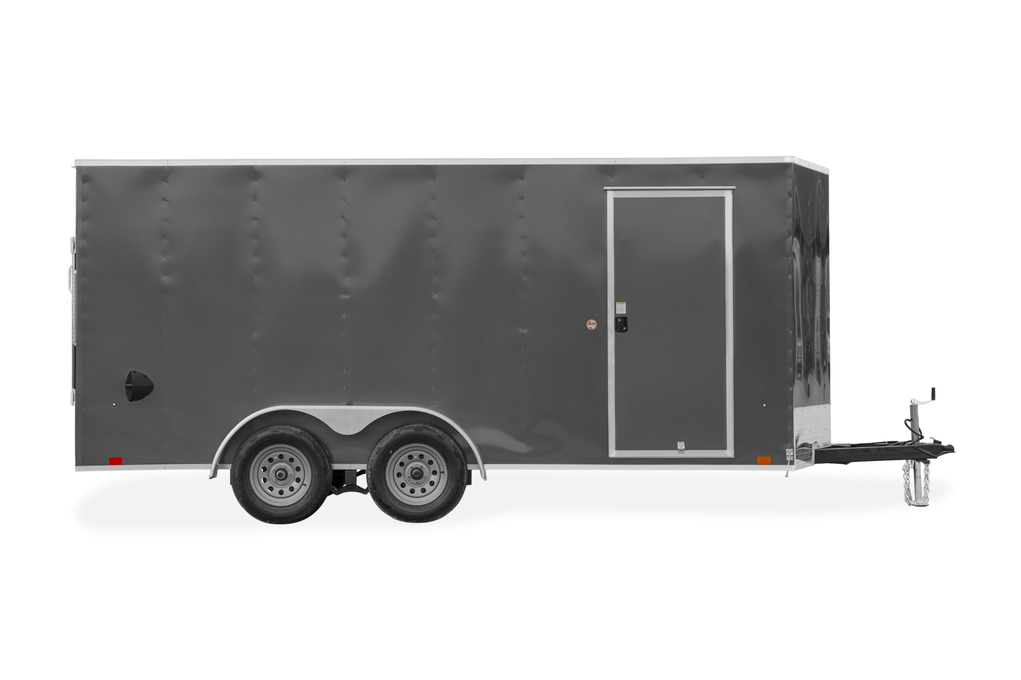Pace American Outback DLX Enclosed Cargo Trailer Gray Passenger Side