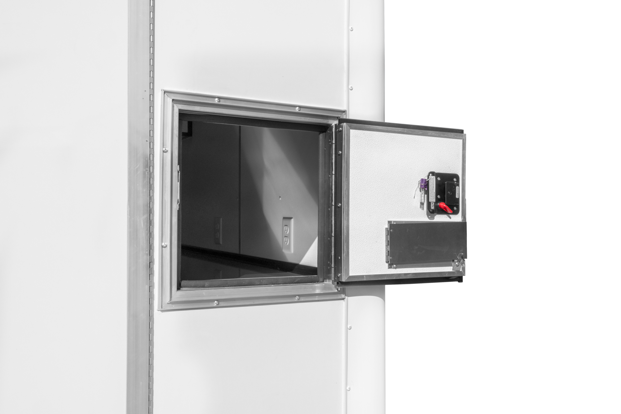 Pace American Fiber Splicing Trailer Enclosed Contractor Trailer Door Open