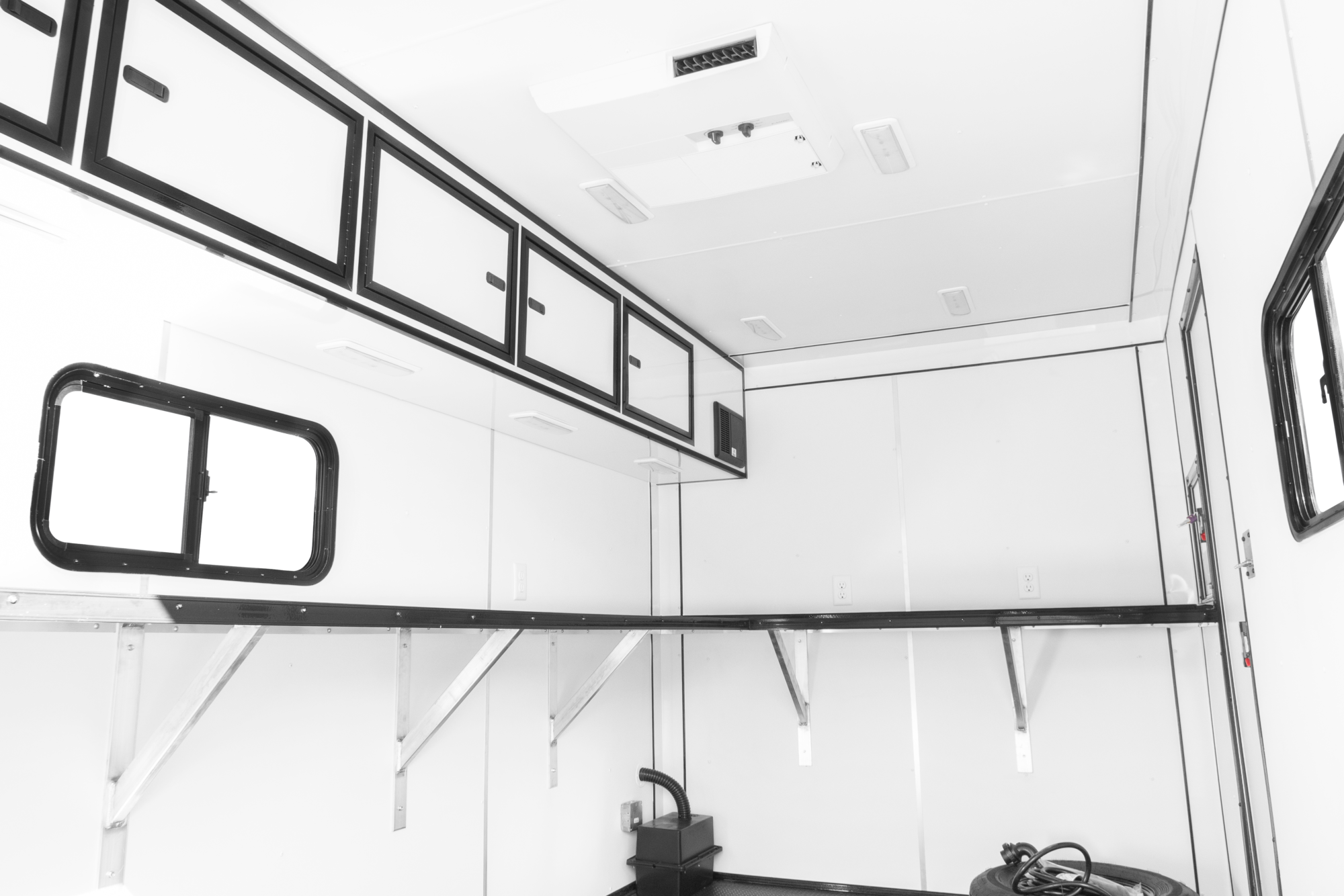 Pace American Fiber Splicing Trailer Enclosed Contractor Trailer Interior